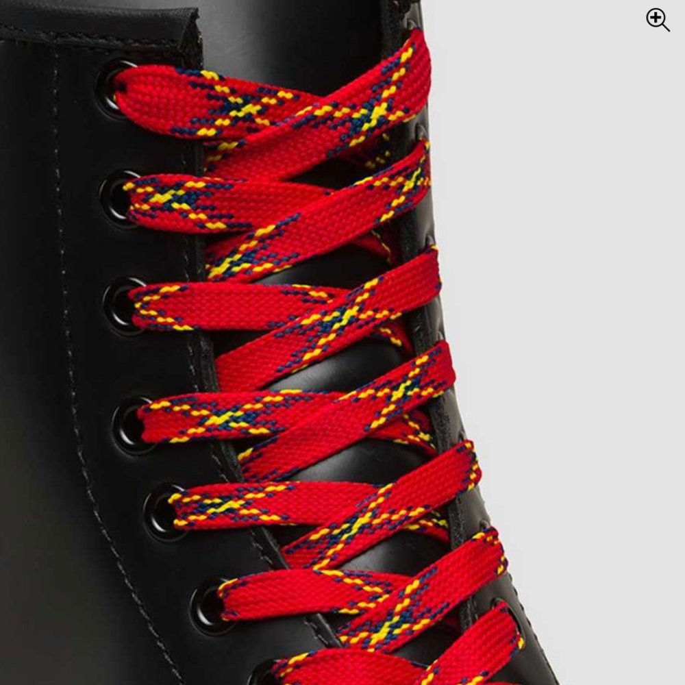 Dr Martens Red Plaid Boot Laces 8-10 Eyelets 140cm